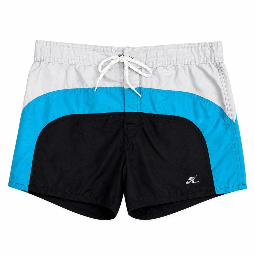 Vintage Hobie Swim Trunks Mens 34 Color Block Shorts 2" Inseam Surf Y2K - Picture 2 of 6